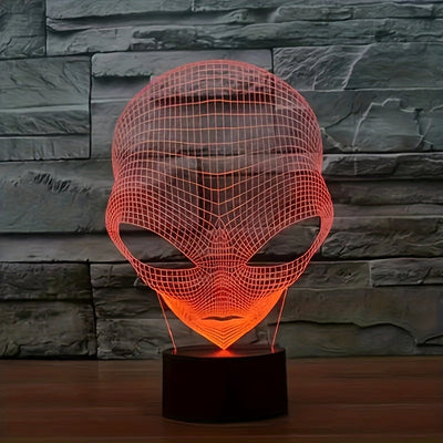 3D Alienkopf LED Tischlampe mit 7 Farben - Lunaris