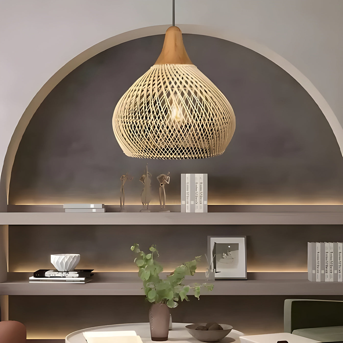 BistroBeam Light - Moderne Rattan-Pendelleuchte