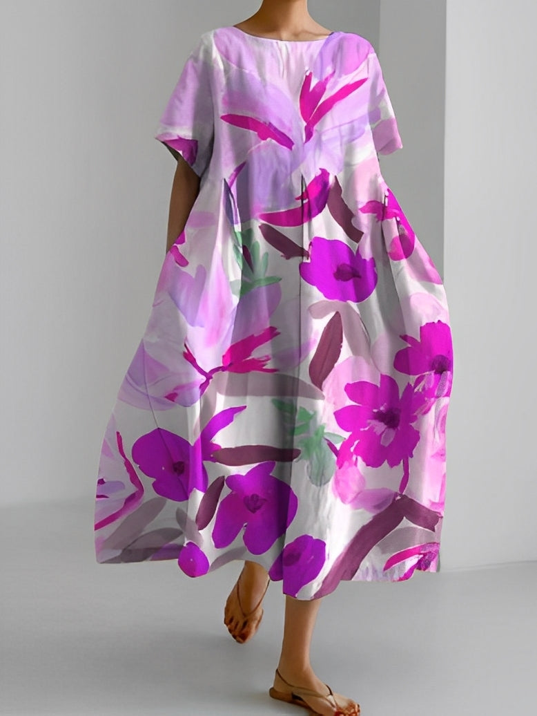 Sherry - Elegantes, locker sitzendes Kleid mit Muster für Frauen