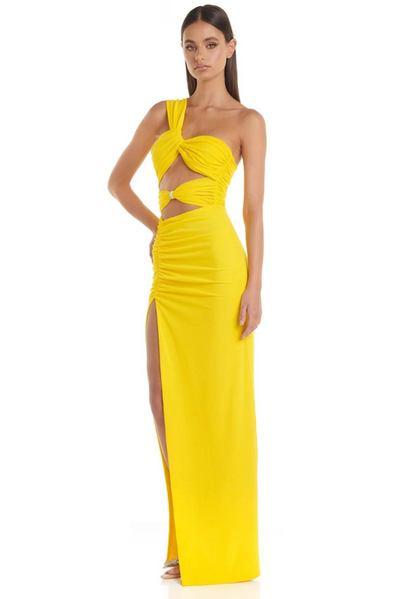 Zikora™ | Maxikleid mit Cut-Outs, One-Shoulder-Schlitz