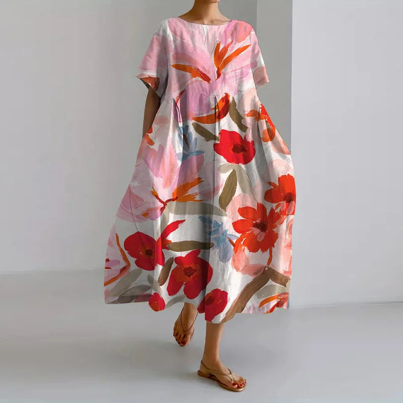 VALENTINA | Sommerliches Blumenkleid mit schmeichelhaftem Schnitt und Bewegungsfreiheit.