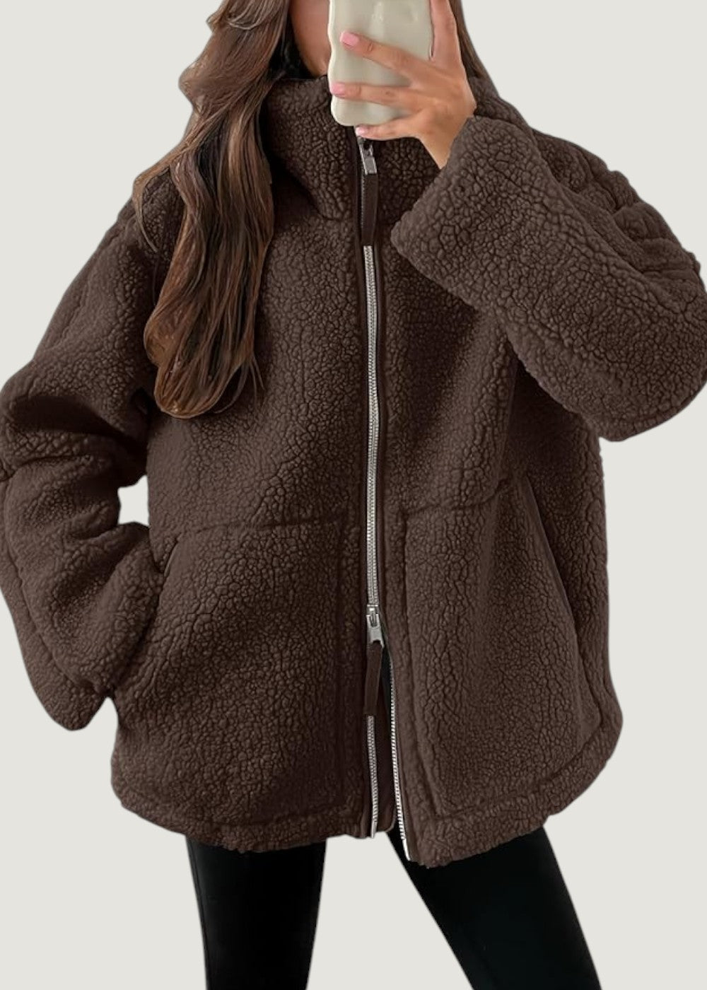 Maxine | Teddyjacke mit Reißverschluss