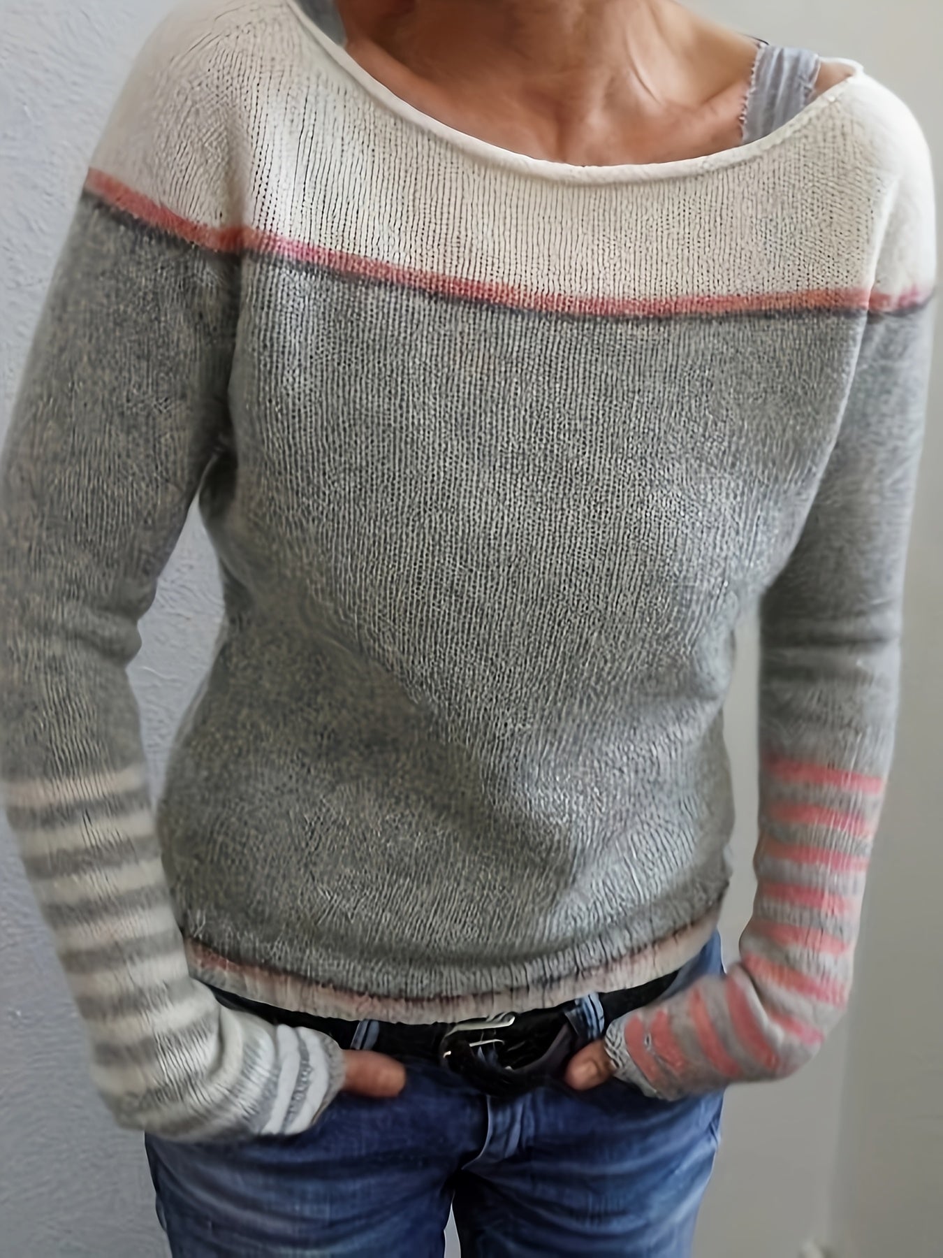 Katharina – Langärmeliger Gestreifter Pullover