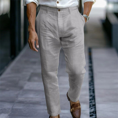 Herren Leinenhose gerade weiß elegant lässig - Adriano