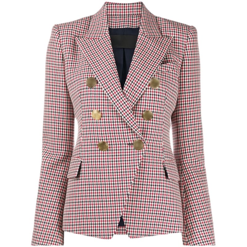 Vivienne | Damen Hahnentritt Blazer mit Doppelknopfleiste