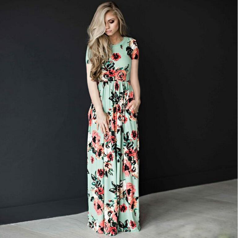 Stella | Damen-Maxikleid mit Blumenmuster