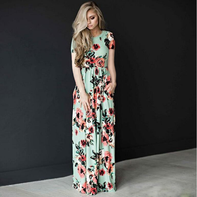 Stella | Damen-Maxikleid mit Blumenmuster
