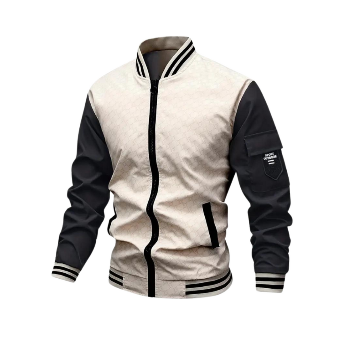Strukturierte Reißverschlussjacke für Herren