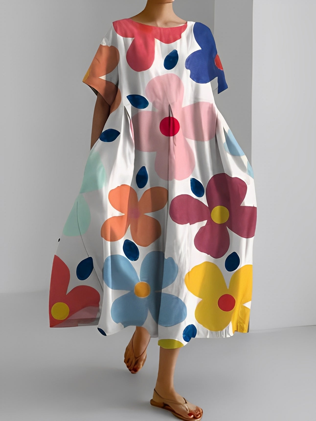 Sherry - Elegantes, locker sitzendes Kleid mit Muster für Frauen