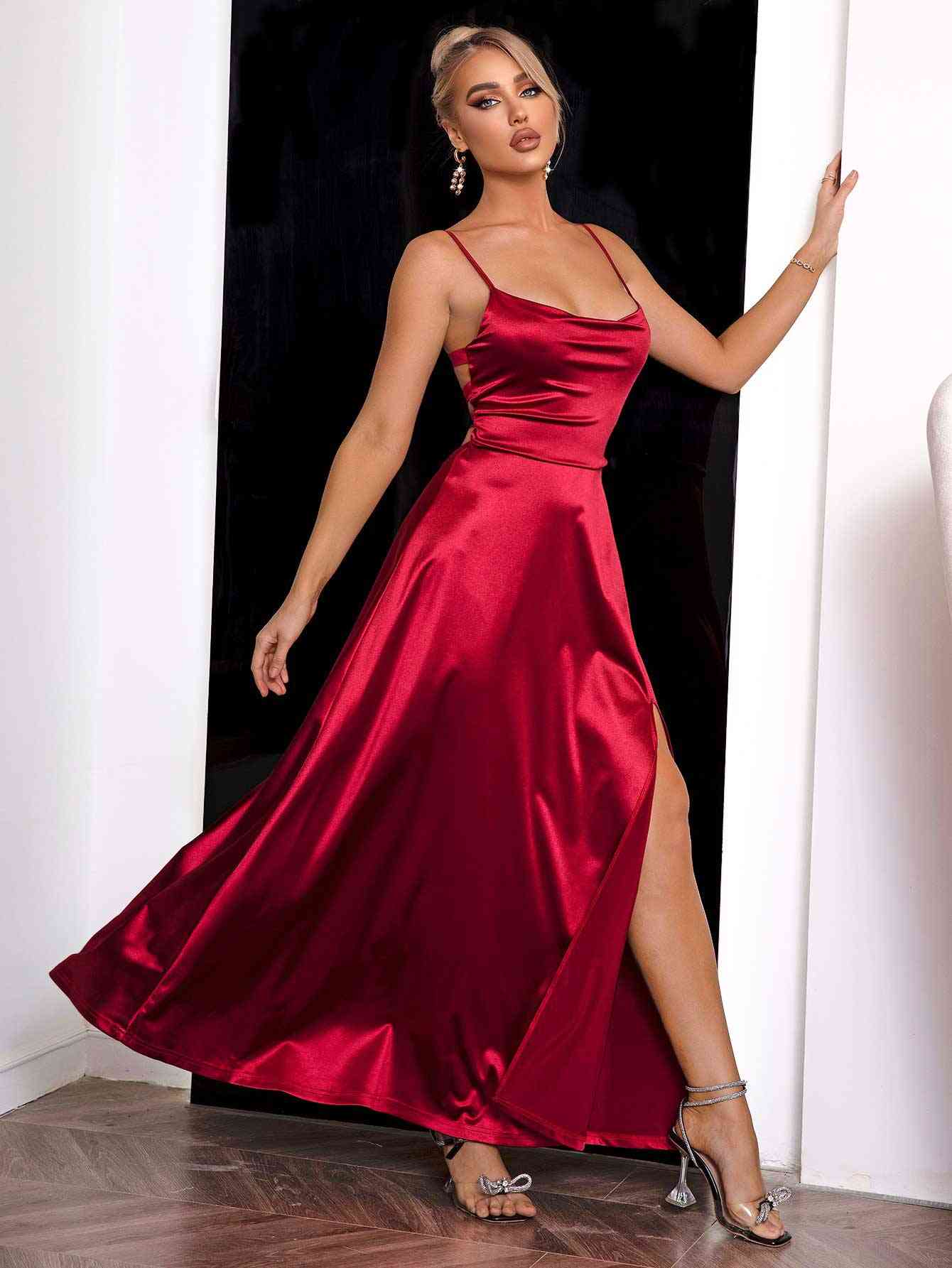 Alessia™ | Satin Maxikleid