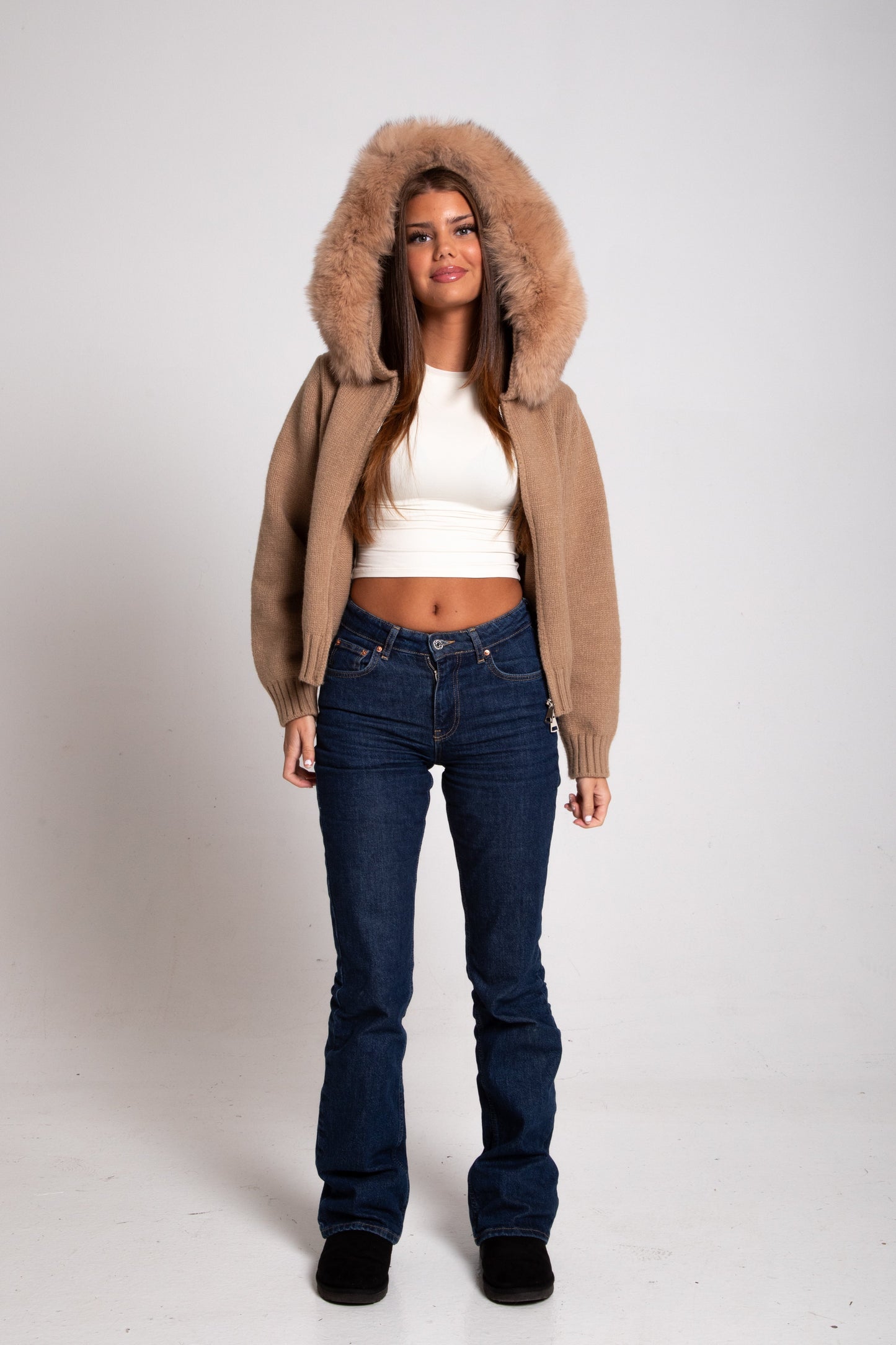 Alicia | Jacke mit Fellkapuze