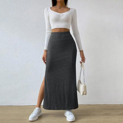 Strickrock mit Seitenschlitz bequem und raffiniert, ideal für einen lässigen und modernen Look