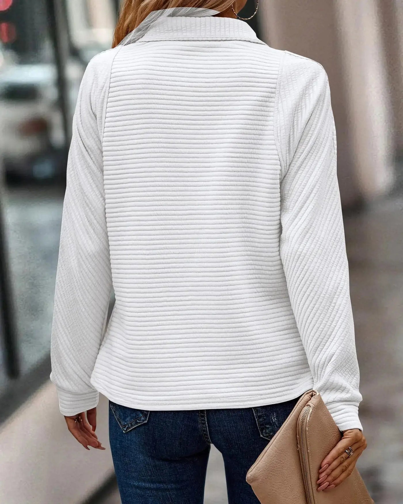Strickpullover mit Troyerkragen für Damen
