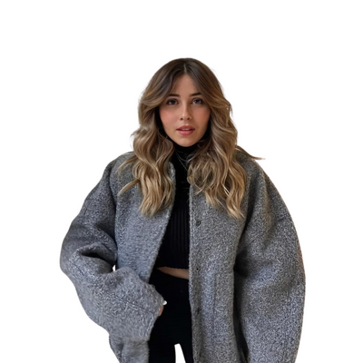 Übergroße Knopfjacke für Damen
