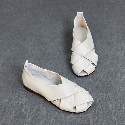 Offene flache Schuhe für Frauen schwarz elegant - Nayra