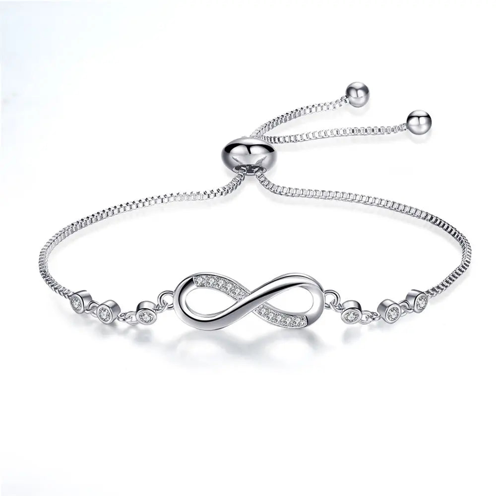 Verstellbares Unendlichkeit-Armband aus Silber