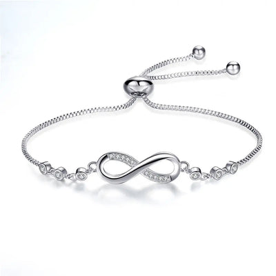 Verstellbares Unendlichkeit-Armband aus Silber