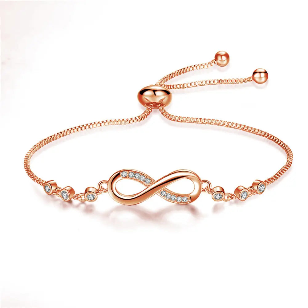 Verstellbares Unendlichkeit-Armband aus Silber