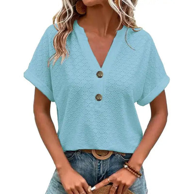 T-Shirt mit Knopfdetails für Damen