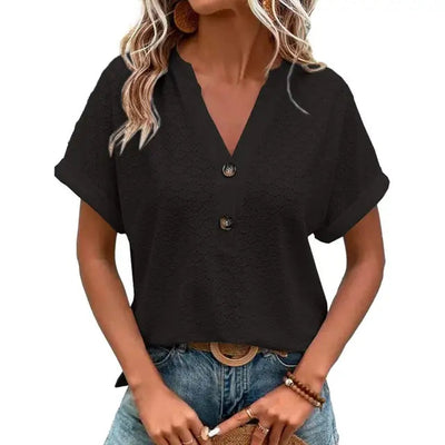 T-Shirt mit Knopfdetails für Damen