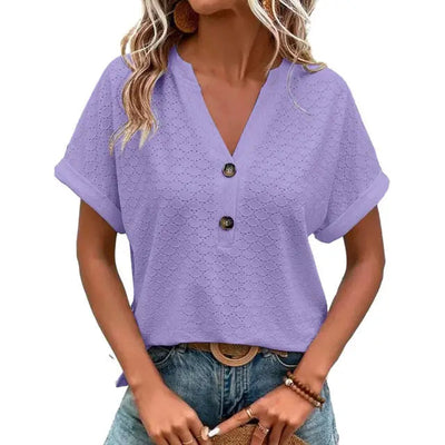 T-Shirt mit Knopfdetails für Damen