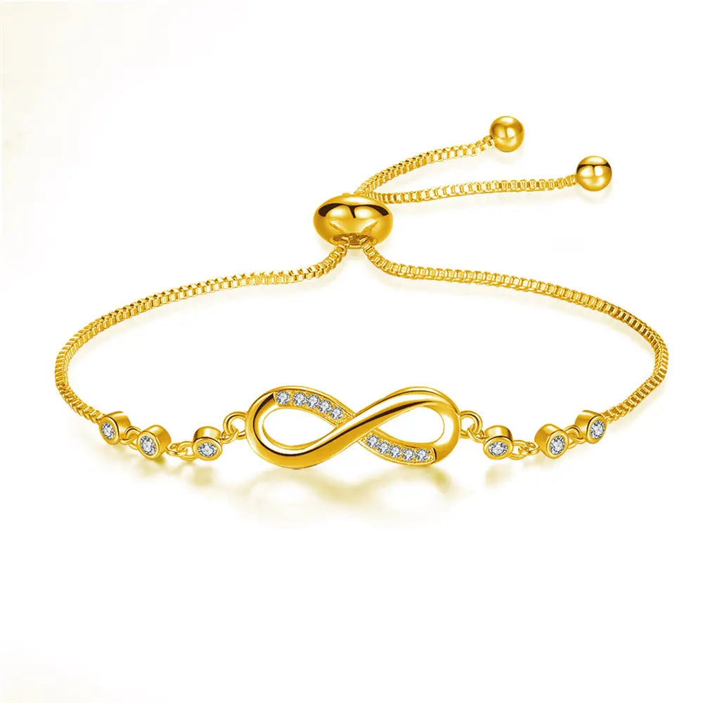 Verstellbares Unendlichkeit-Armband aus Silber