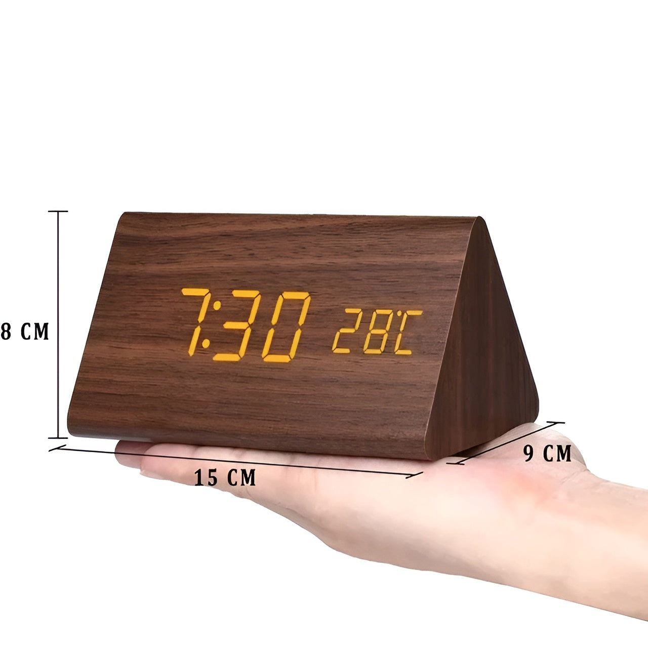 TimberTone Clock - Elegante LED-Holzuhr mit Weckfunktion