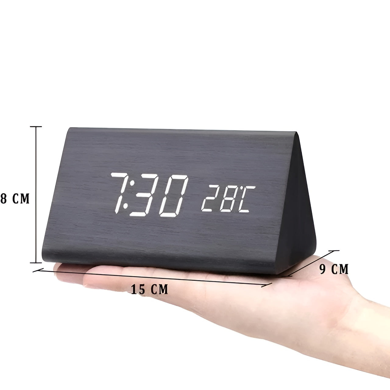 TimberTone Clock - Elegante LED-Holzuhr mit Weckfunktion
