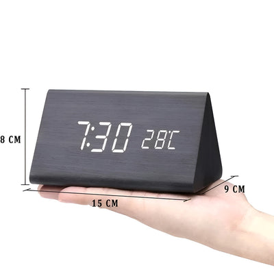 TimberTone Clock - Elegante LED-Holzuhr mit Weckfunktion