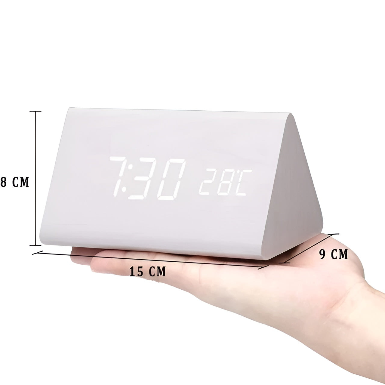 TimberTone Clock - Elegante LED-Holzuhr mit Weckfunktion
