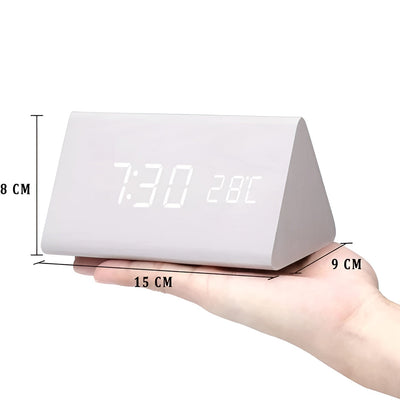 TimberTone Clock - Elegante LED-Holzuhr mit Weckfunktion