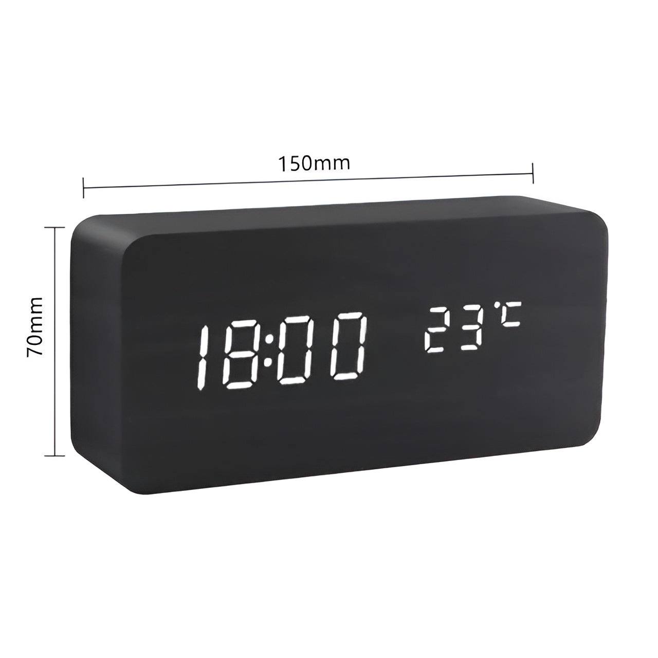 TimberTone Clock - Elegante LED-Holzuhr mit Weckfunktion