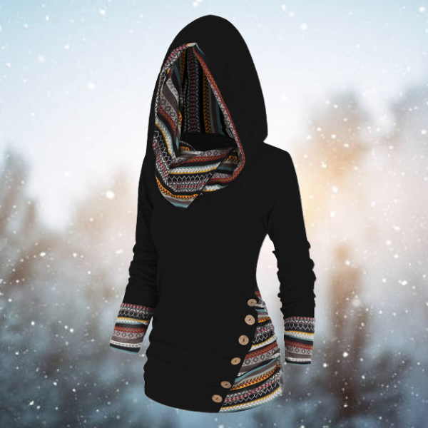 Tribale Hoodie mit Geometrischem Muster – Naïma