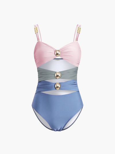 Vida® | Stylischer Badeanzug mit Metallic-Akzenten