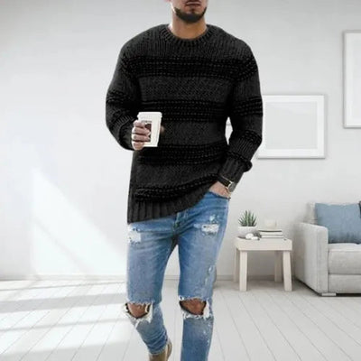 Zion | Slim-Fit Strickpullover mit Streifendesign