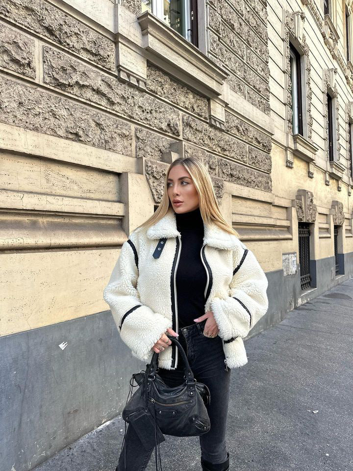 Teddy-Pilotenjacke – Dilara | Trendig, Warm, Oversized & Stilvoll!