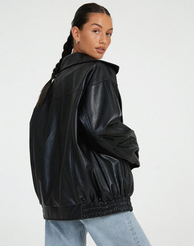 Übergroße Vintage Lederjacke