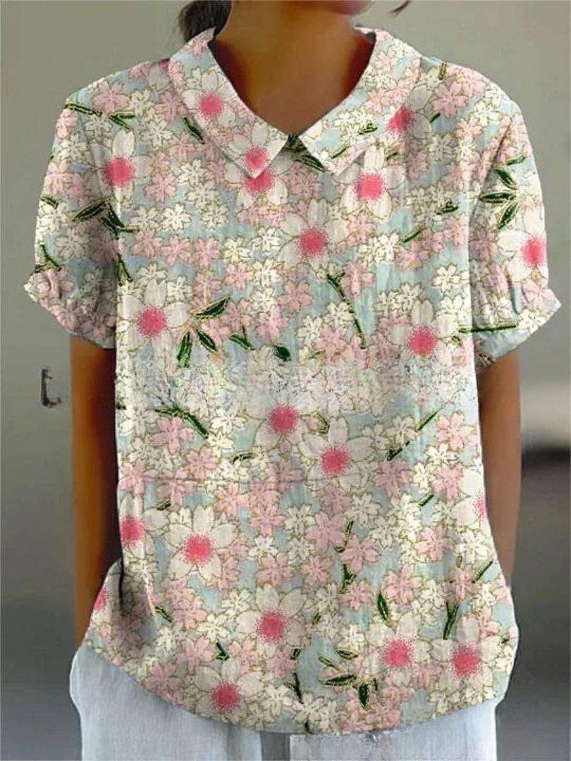 Shelby - Vintage Blumen Bluse Damen Lässig