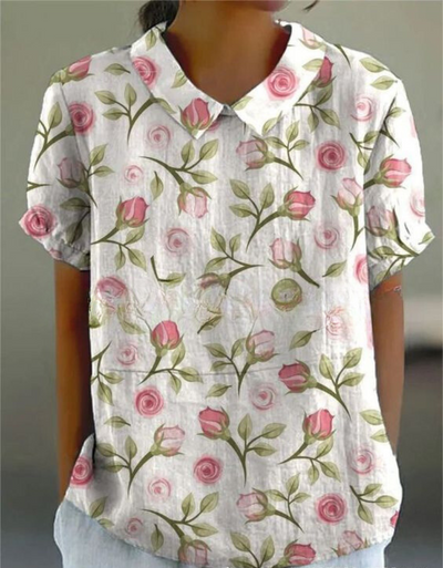 Shelby - Vintage Blumen Bluse Damen Lässig