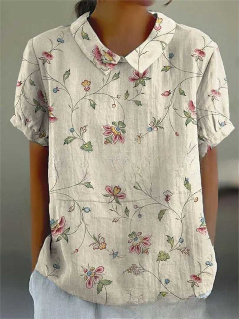 Shelby - Vintage Blumen Bluse Damen Lässig