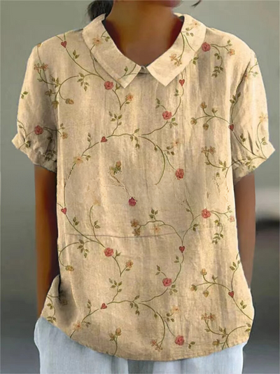 Shelby - Vintage Blumen Bluse Damen Lässig