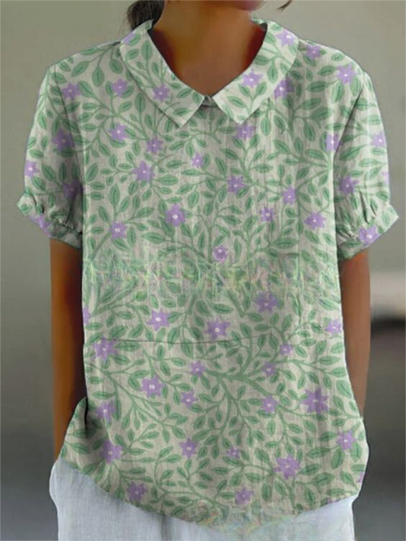 Shelby - Vintage Blumen Bluse Damen Lässig