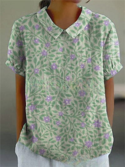 Shelby - Vintage Blumen Bluse Damen Lässig