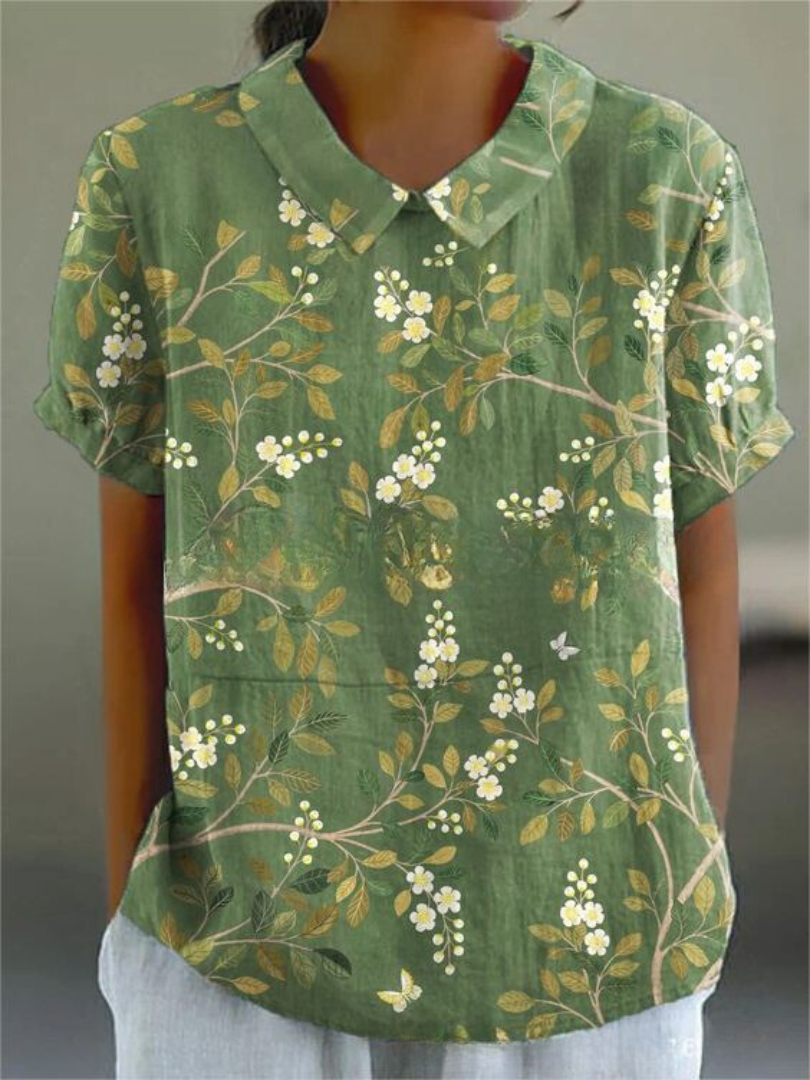 Shelby - Vintage Blumen Bluse Damen Lässig