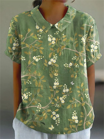 Shelby - Vintage Blumen Bluse Damen Lässig