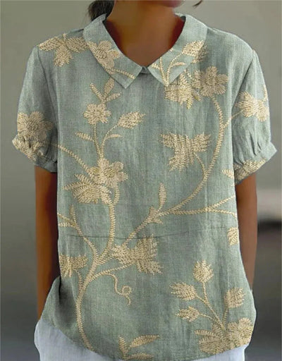 Shelby - Vintage Blumen Bluse Damen Lässig