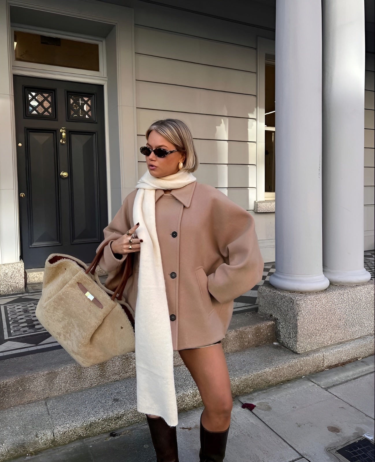 Irene | Vintage-Oversize-Mantel mit Taschen