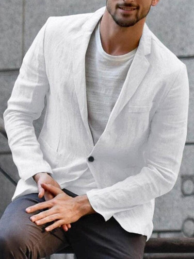 Modernes leinen-blazer für den trendbewussten mann