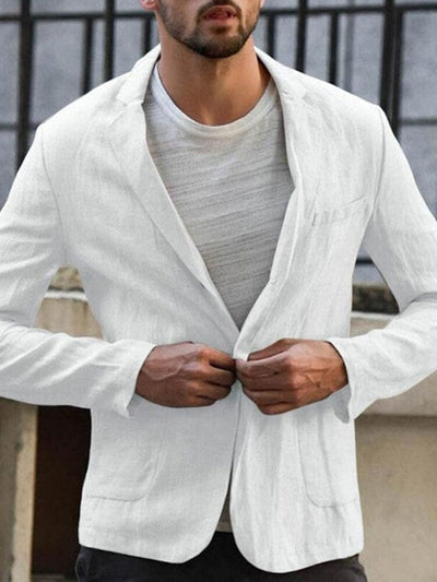 Modernes leinen-blazer für den trendbewussten mann