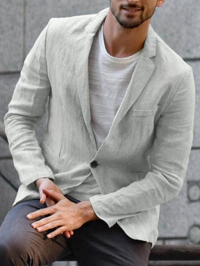 Modernes leinen-blazer für den trendbewussten mann